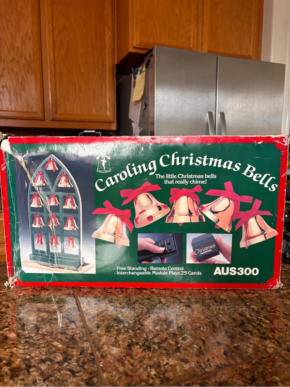 Caroling Christmas Bells AUS300 - Green and Red Holiday Decor